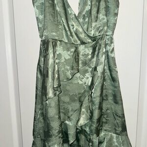 Elegant Green Floral Dress